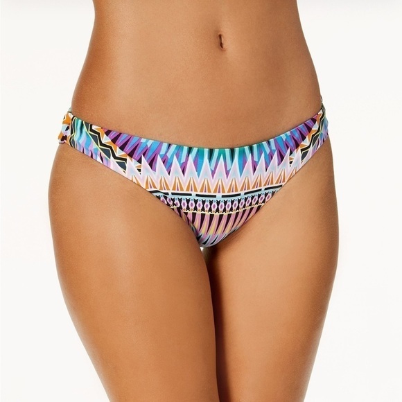 NWOT Bar III Multicolor Sunburst Geo Bikini Bottom - Picture 1 of 8